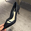 Women Leather Toe Closed High Heels Shoes