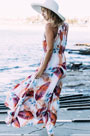 Übergröße Spaghetti Printed Urlaub Sommer Kleid