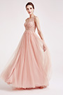 V Cut Beaded Tulle Evening Party Dresses