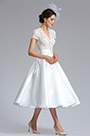 white Cap Sleeves Wedding Cocktail Dress