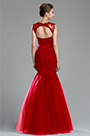 Sparkly Red Beaded Lace Evening Dress