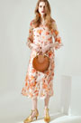 Silk 1/2 Sleeves Printed Dress Holiday Dress