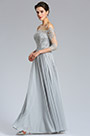 Long Sleeves Grey lace Formal Evening Dress