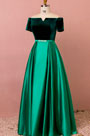 Green A-line Evening Dress Women Plus Size Dress