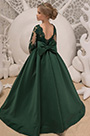 Robe de Bal Pour Fille Longue En Dentelle Verte