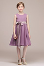 Violet Robe de Demoiselle d'Honneur Pour Fille