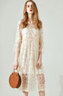 Embroidery 3/4 Sleeves Day Dress Summer Dress