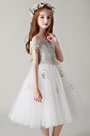 Off Shoulder Lace Wedding Flower Girl Dress