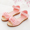 Girl's Open Toe Leather Flat Flower Sandals Shoes