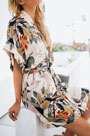 Chic Printed Holiday Dress Shirt Dress
