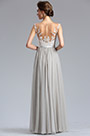 Elegant A Line Sleeveless Grey Chiffon Evening Dress