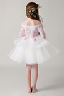Schulterfrei Tüll Blumenmädchen Kleid Kleines Kleid