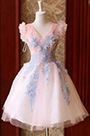 Robe de Cocktail Courte Belle Princesse Rose