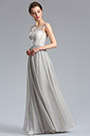 Elegant A Line Sleeveless Grey Chiffon Evening Dress