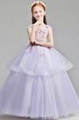 Thistle Colour Princess Children Wedding Flower Girl Dress