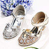 Girl's Round Toe Sequins & Beads Flower Dance Shoes