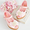 Girl's Bowknot Open Toe Leather Flat Flower Sandals Shoes