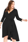 Classic Plus Size V-cut Cocktail Dress Women Dress