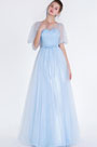 Sexy Blue Sweet Heart Bodice Tulle Party Prom Dress