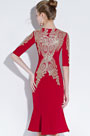 Neu Rot mit Goldstickerei Kurzes Partykleid