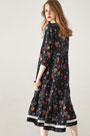 Round Neck Silk Summer Dress Printed Dress
