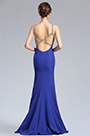 Blau Ärmelloses Langes Meerjungfrau Abendkleid