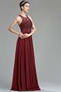 Burgundy Beaded Sequin Evening Dressing Gown