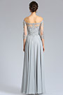 Long Sleeves Grey lace Formal Evening Dress