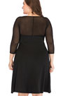 Sexy Plus Size V-cut Sheer Top Cocktail Dress Party Dress