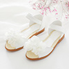 Girl's Open Toe Leather Flat Flower Sandals Shoes