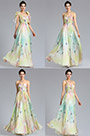 A Line Strapless Print Evening Dress Bridesmaid Dress