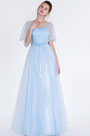 Sexy Blue Sweet Heart Bodice Tulle Party Prom Dress