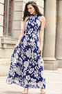 Sleevless Printed Dress Holiday Dress