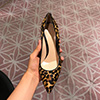 Women Leopard Toe Closed High Heels Shoes