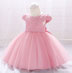 Lovely Lace Beadings Applique Baby Dress