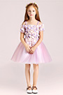 Cute Little Girl Flower Dress With Short Skirt