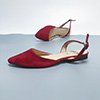 Suede Open Heel Pointed Flat Shoes