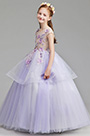 Thistle Colour Princess Children Wedding Flower Girl Dress