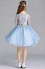 Robe de Princesse Bleu Pour Fille Avec Manches