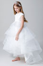 Short Sleeves Wedding Flower Girl Dress