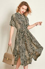 Chic Leopard Shirt Dress Day Dress