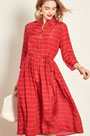 Red Classic Shirt Dress Wear to Work