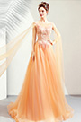 Orange Elegant Long Tulle Bride Wedding Dress