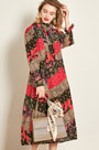 Silk Mini-long Printed Dress Day Wear