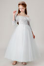 Princess Off Shoulder Children Wedding Flower Girl Dress