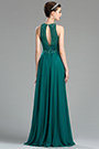Robe de Soirée Verte Licou Avec Des Perles