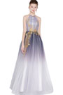 Robe de Bal Gris Licou En Broderie Tulle
