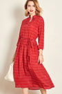 Red Classic Shirt Dress Wear to Work