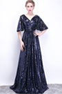 V-Schnitt Pailletten Elegantes Party Abendkleid