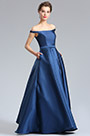 Schulterfrei Blau Puffy Formelle Abendkleid
